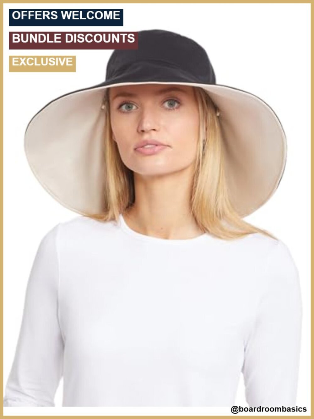 UPF 50+ Ultra Wide Brim Sun Hat with Ponytail Opening, Lightweight, Packable